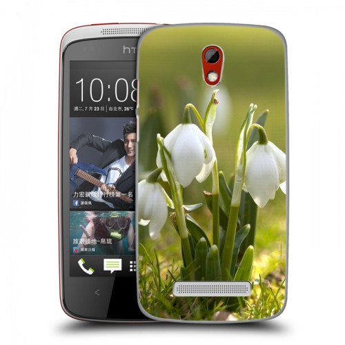 Дизайнерский пластиковый чехол для HTC Desire 500 Подснежники