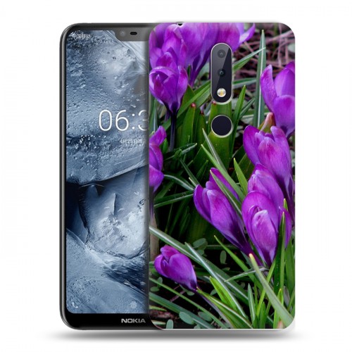 Дизайнерский пластиковый чехол для Nokia 6.1 Plus Подснежники