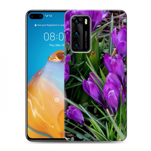 Дизайнерский пластиковый чехол для Huawei P40 Подснежники