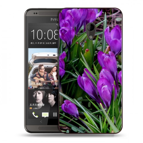 Дизайнерский пластиковый чехол для HTC Desire 700 Подснежники