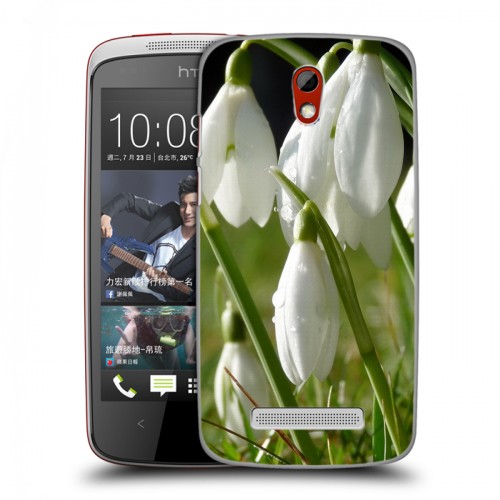 Дизайнерский пластиковый чехол для HTC Desire 500 Подснежники