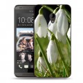 Дизайнерский пластиковый чехол для HTC Desire 700 Подснежники