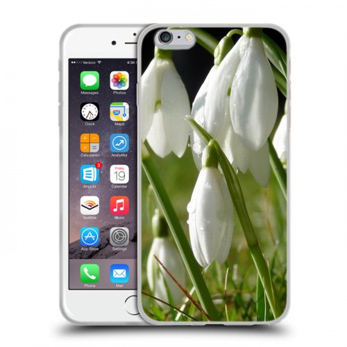 Дизайнерский силиконовый чехол для Iphone 6 Plus/6s Plus Подснежники