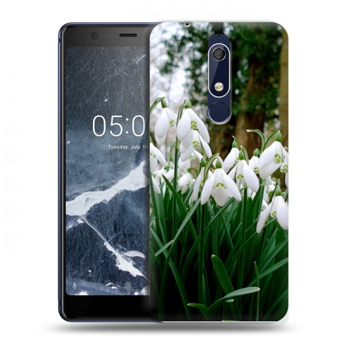 Дизайнерский пластиковый чехол для Nokia 5.1 Подснежники