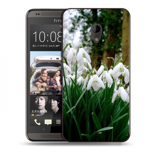 Дизайнерский пластиковый чехол для HTC Desire 700 Подснежники