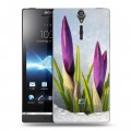 Дизайнерский пластиковый чехол для Sony Xperia S Подснежники