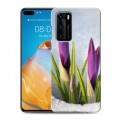 Дизайнерский пластиковый чехол для Huawei P40 Подснежники