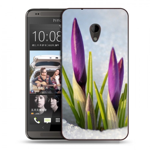 Дизайнерский пластиковый чехол для HTC Desire 700 Подснежники