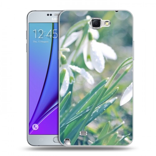 Дизайнерский пластиковый чехол для Samsung Galaxy Note 2 Подснежники