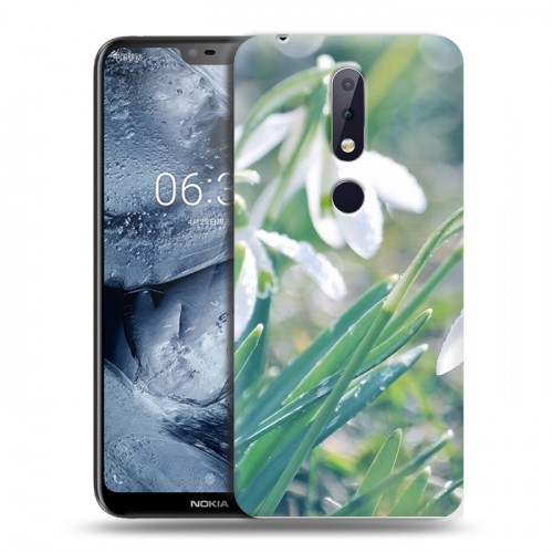 Дизайнерский пластиковый чехол для Nokia 6.1 Plus Подснежники