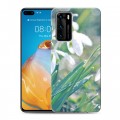 Дизайнерский силиконовый с усиленными углами чехол для Huawei P40 Подснежники