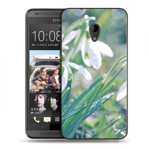 Дизайнерский пластиковый чехол для HTC Desire 700 Подснежники