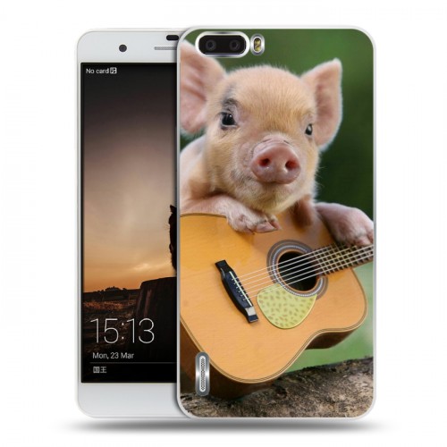 Дизайнерский силиконовый чехол для Huawei Honor 6 Plus Свинки