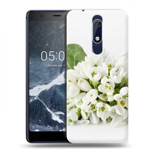 Дизайнерский пластиковый чехол для Nokia 5.1 Подснежники