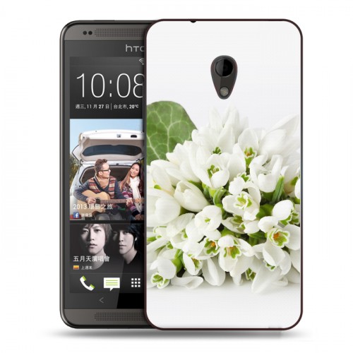 Дизайнерский пластиковый чехол для HTC Desire 700 Подснежники