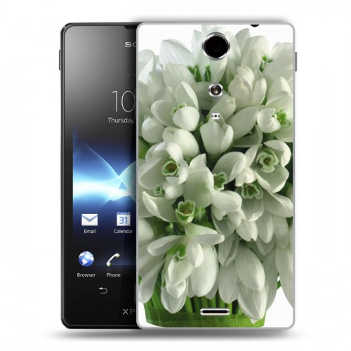 Дизайнерский пластиковый чехол для Sony Xperia TX Подснежники