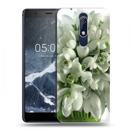 Дизайнерский пластиковый чехол для Nokia 5.1 Подснежники