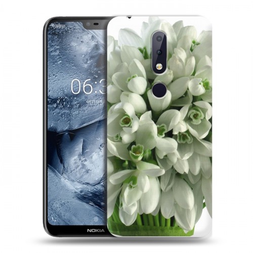 Дизайнерский силиконовый чехол для Nokia 6.1 Plus Подснежники