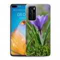 Дизайнерский силиконовый с усиленными углами чехол для Huawei P40 Подснежники