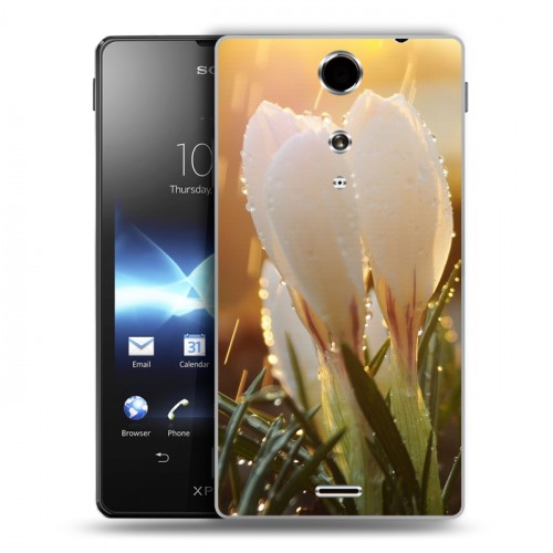 Дизайнерский пластиковый чехол для Sony Xperia TX Подснежники