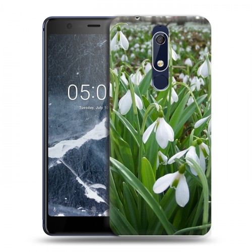 Дизайнерский пластиковый чехол для Nokia 5.1 Подснежники