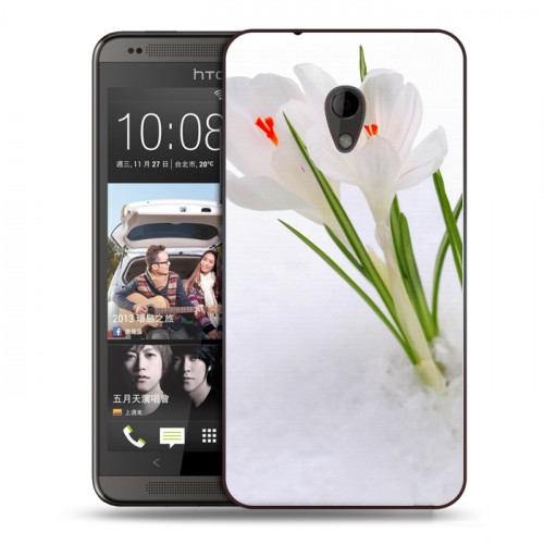 Дизайнерский пластиковый чехол для HTC Desire 700 Подснежники