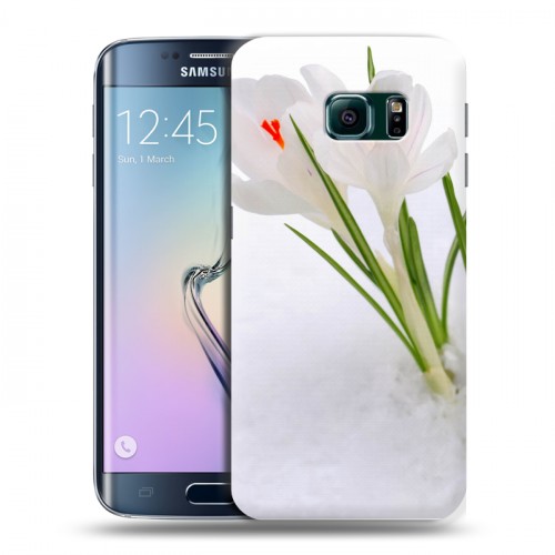 Дизайнерский пластиковый чехол для Samsung Galaxy S6 Edge Подснежники