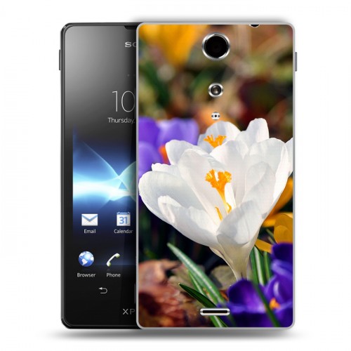 Дизайнерский пластиковый чехол для Sony Xperia TX Подснежники