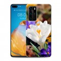 Дизайнерский силиконовый с усиленными углами чехол для Huawei P40 Подснежники