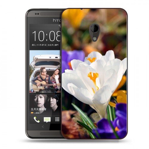 Дизайнерский пластиковый чехол для HTC Desire 700 Подснежники