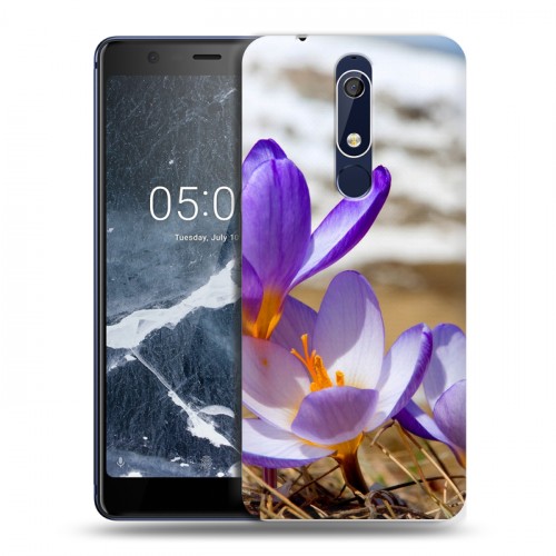 Дизайнерский пластиковый чехол для Nokia 5.1 Подснежники