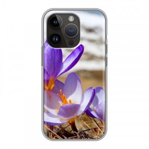 Дизайнерский силиконовый чехол для Iphone 14 Pro Подснежники