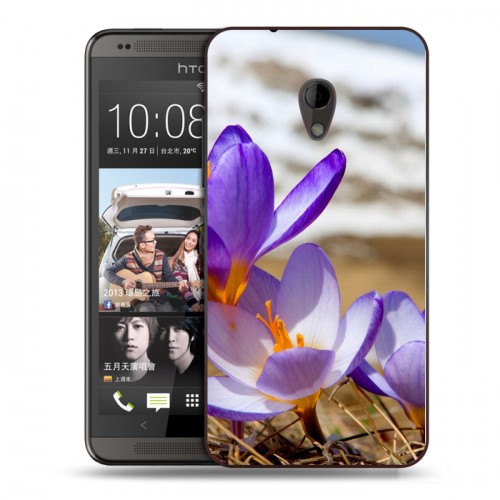 Дизайнерский пластиковый чехол для HTC Desire 700 Подснежники