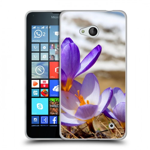 Дизайнерский пластиковый чехол для Microsoft Lumia 640 Подснежники