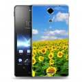 Дизайнерский пластиковый чехол для Sony Xperia TX Подсолнухи