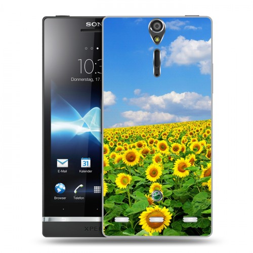 Дизайнерский пластиковый чехол для Sony Xperia S Подсолнухи