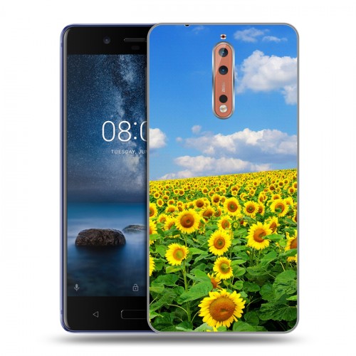 Дизайнерский пластиковый чехол для Nokia 8 Подсолнухи