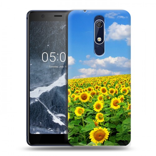 Дизайнерский пластиковый чехол для Nokia 5.1 Подсолнухи