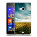 Дизайнерский пластиковый чехол для Microsoft Lumia 540 Подсолнухи