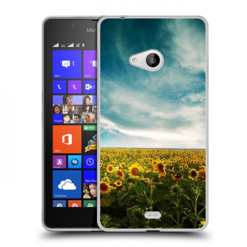 Дизайнерский пластиковый чехол для Microsoft Lumia 540 Подсолнухи