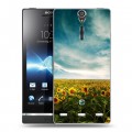 Дизайнерский пластиковый чехол для Sony Xperia S Подсолнухи