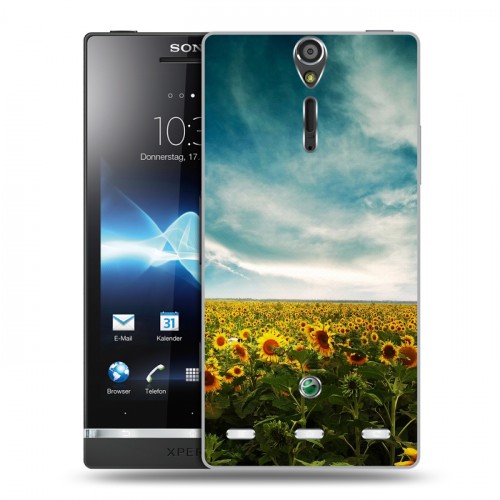 Дизайнерский пластиковый чехол для Sony Xperia S Подсолнухи