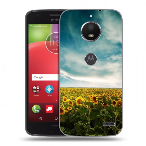 Дизайнерский пластиковый чехол для Motorola Moto E4 Подсолнухи