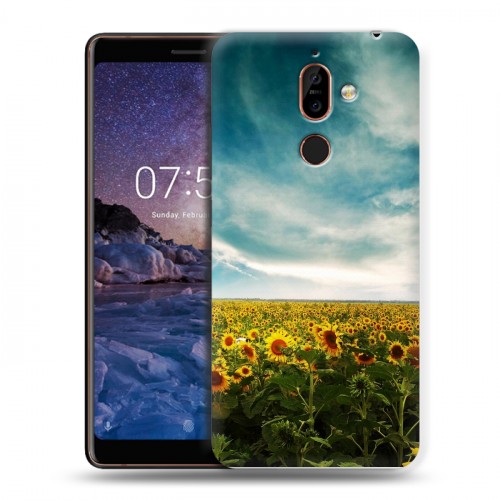 Дизайнерский пластиковый чехол для Nokia 7 Plus Подсолнухи