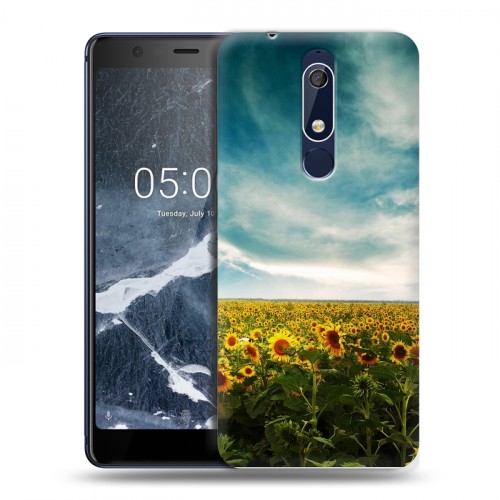 Дизайнерский пластиковый чехол для Nokia 5.1 Подсолнухи