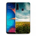 Дизайнерский пластиковый чехол для Samsung Galaxy A20s Подсолнухи