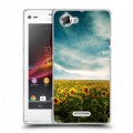 Дизайнерский пластиковый чехол для Sony Xperia L Подсолнухи