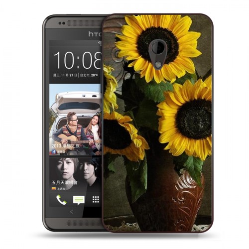 Дизайнерский пластиковый чехол для HTC Desire 700 Подсолнухи