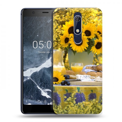 Дизайнерский пластиковый чехол для Nokia 5.1 Подсолнухи