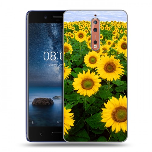 Дизайнерский пластиковый чехол для Nokia 8 Подсолнухи